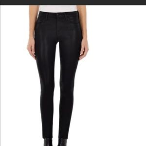 J Brand Wax Coated Black Super Skinny Jeans